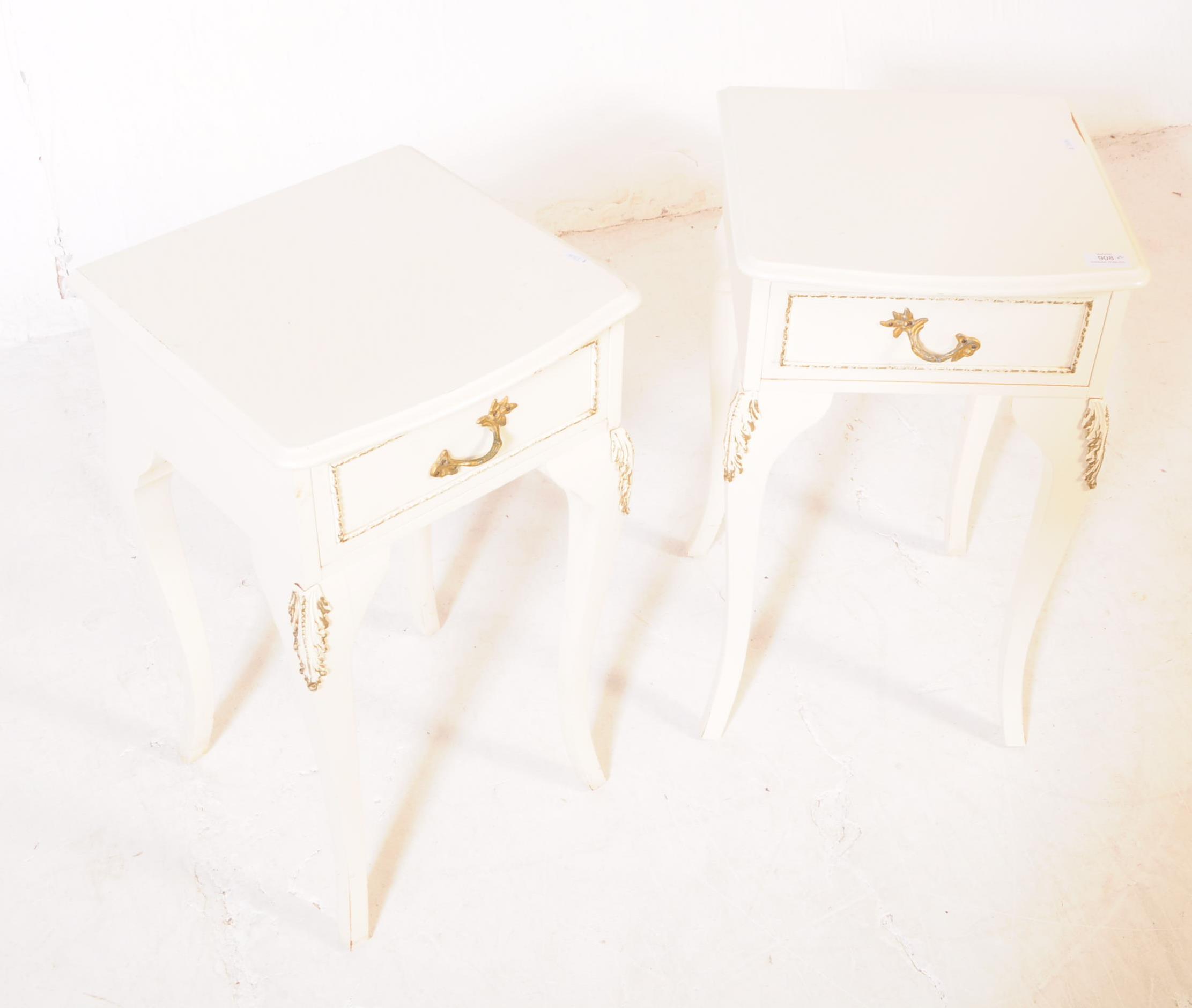PAIR OF LOUIS XVI REVIVAL BEDSIDE TABLES - Image 2 of 6