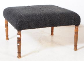 EARLY 20TH CENTURY BLACK UPHOLSTERY OTTOMAN