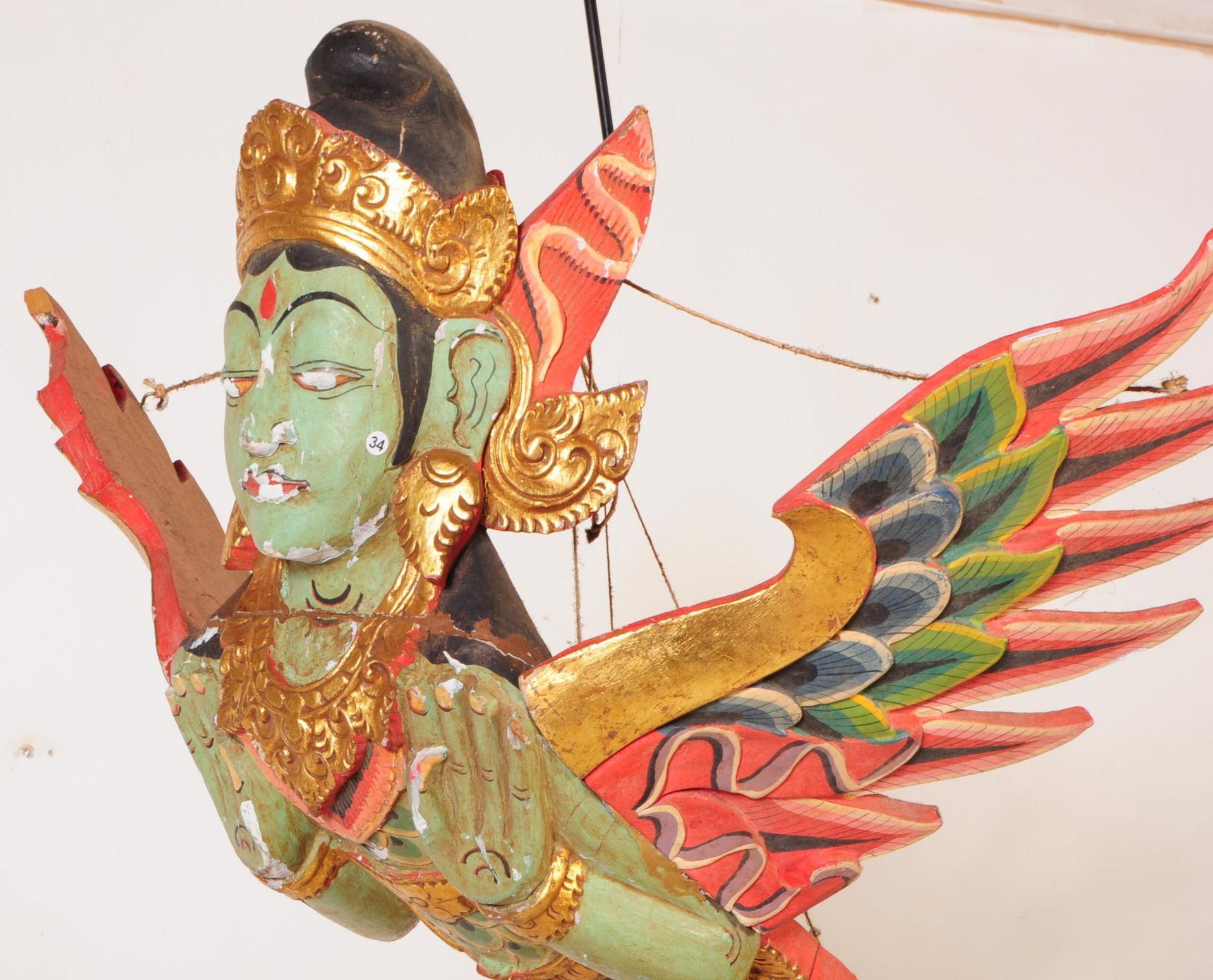 TWO MID 20TH CENTURY INDIAN AVIAN HUMANOIDS FLYING ORNAMENTS - Image 3 of 7