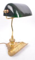 20TH CENTURY DESKTOP BANKERS LIGHT WITH GREEN SHADE
