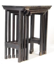 EARLY 20TH CENTURY JAPANESE SCENE NEST OF TABLES.