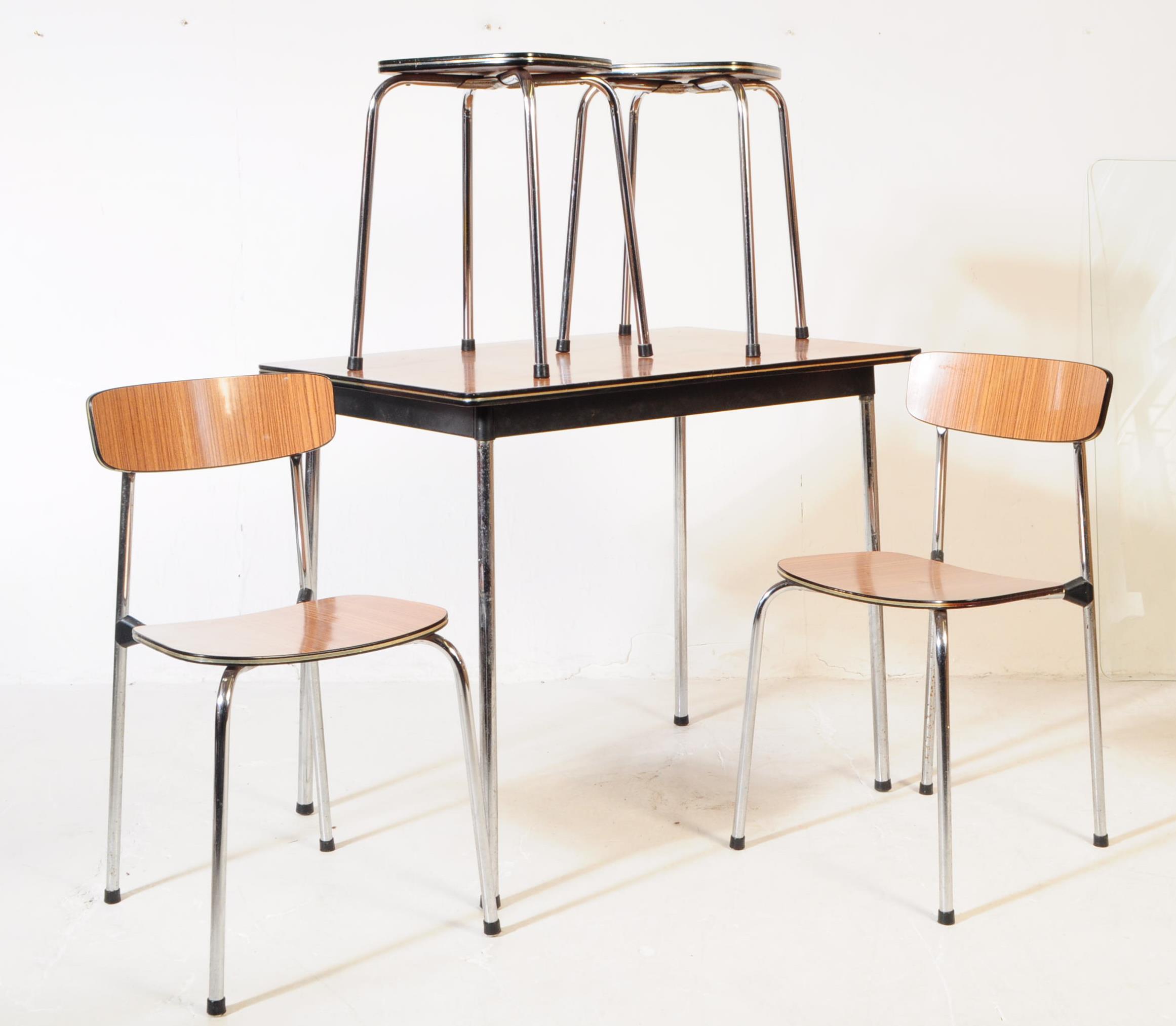 BRITISH MODERN DESIGN - FORMICA KITCHEN TABLE - CHAIRS - STOOLS