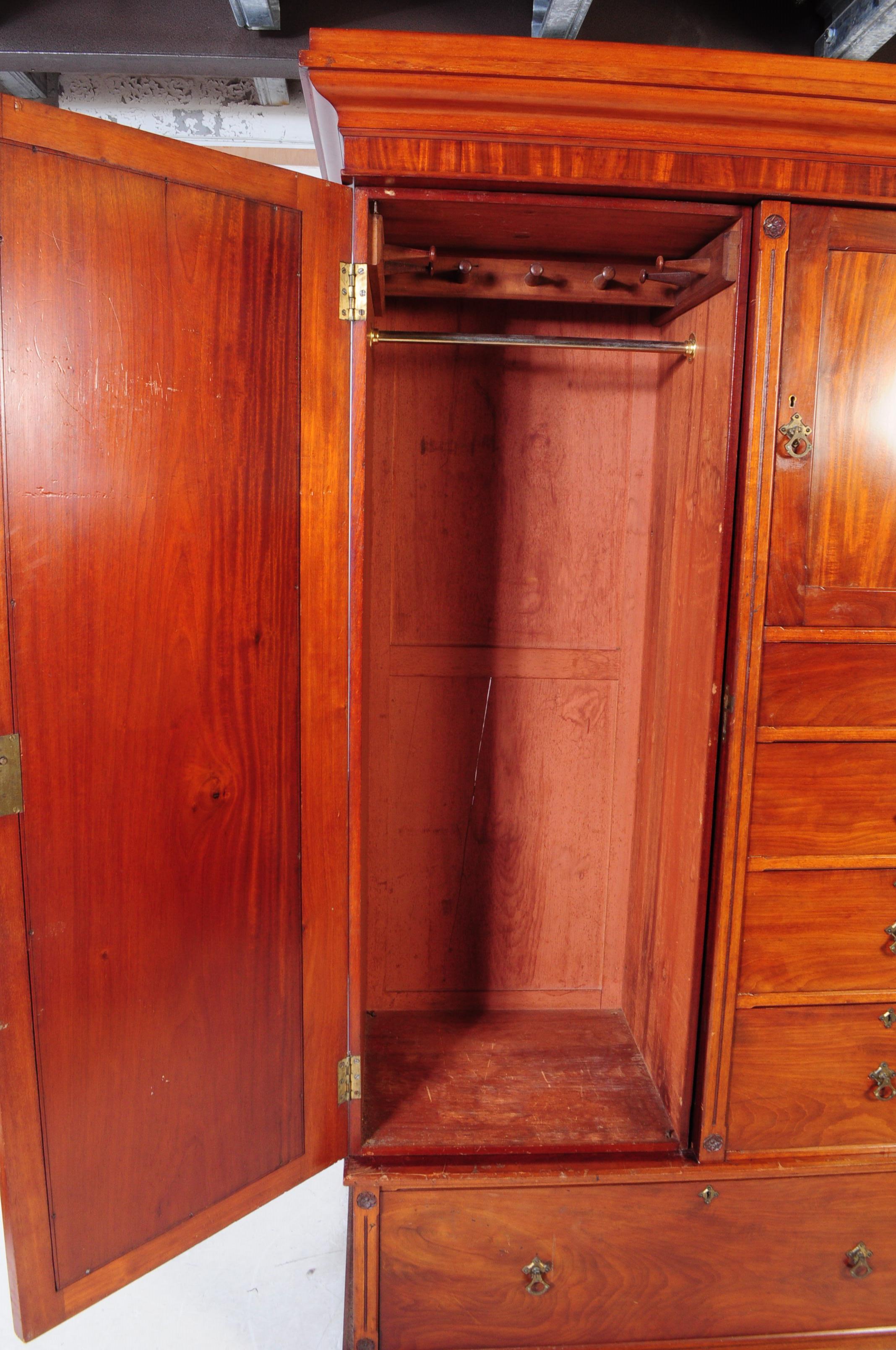 19TH CENTURY ARTS & CRAFTS MAHOGANY WARDROBE - Image 5 of 8