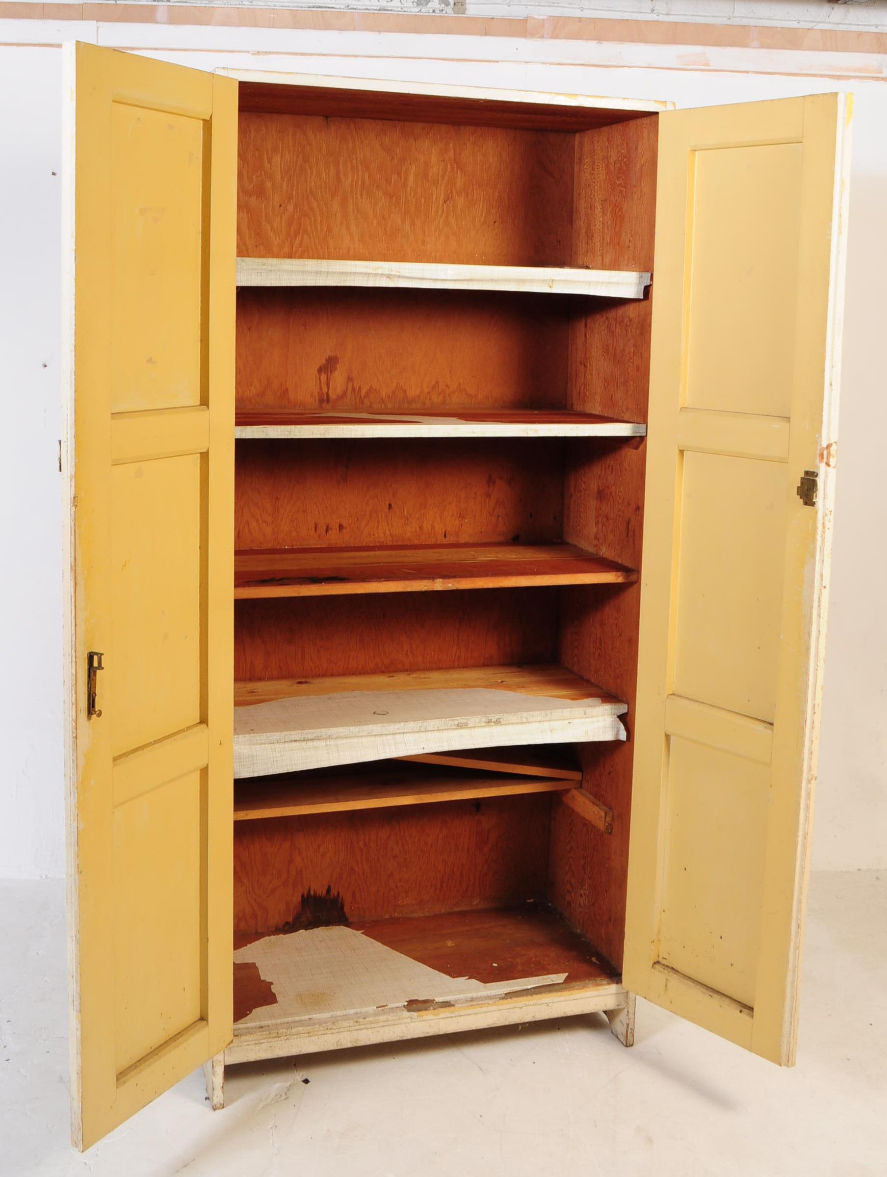MID 20TH CENTURY PAINTED PITCH PINE KITCHEN CUPBOARD