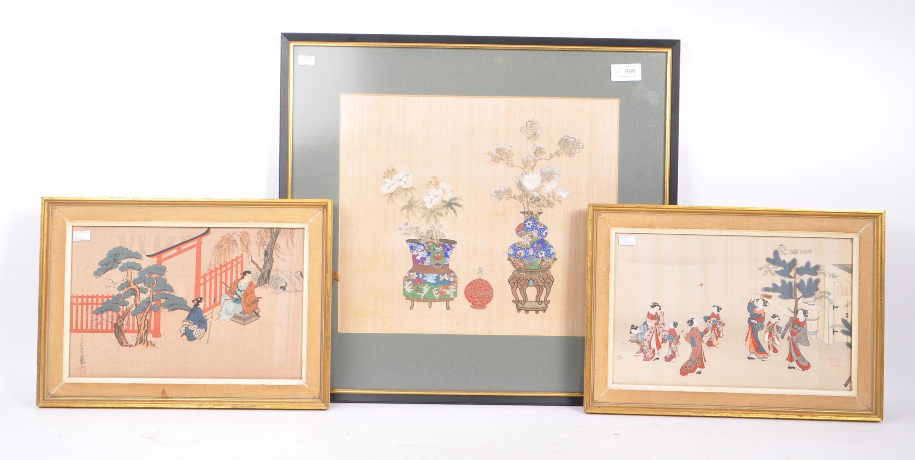 TWO 19TH CENTURY CHINESE AND JAPANESE PAINTINGS ON SILK