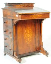 EDWARDIAN WALNUT INLAID DAVENPORT WRITING DESK