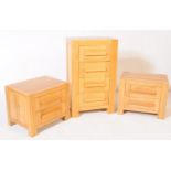 M&S SONOMA - PAIR OF OAK BEDSIDE TABLES