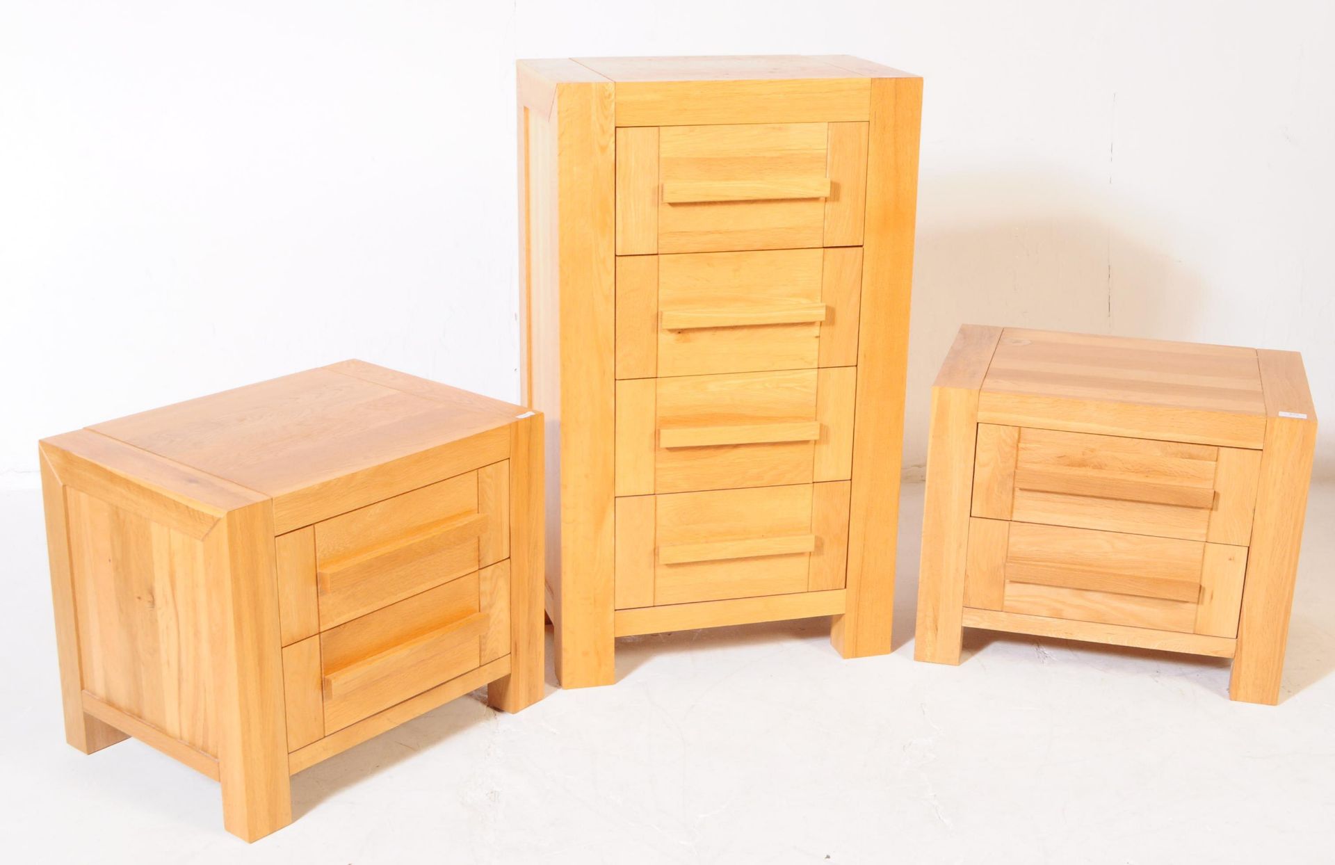 M&S SONOMA - PAIR OF OAK BEDSIDE TABLES