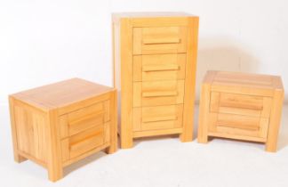 M&S SONOMA - PAIR OF OAK BEDSIDE TABLES