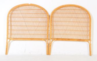 PAIR OF WICKER & BAMBOO HEADBOARDS