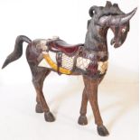LARGE MID 20TH CENTURY GERMAN CAROUSEL CARVED WOOD HORSE