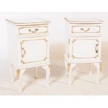 PAIR OF LOUIS XVI MANNER BEDSIDE CABINETS