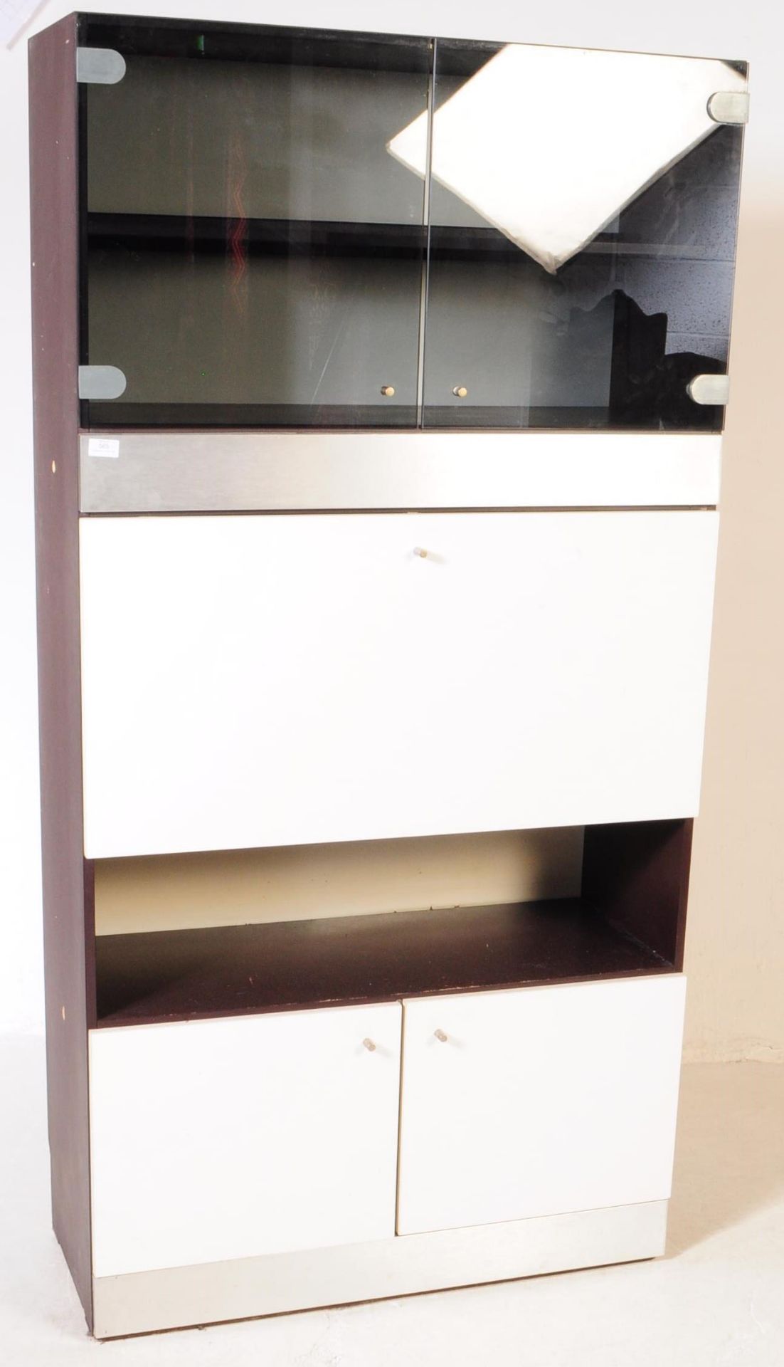 TWO CONTEMPORARY ALUMINIUM & GLASS WALL UNIT / CABINETS - Image 2 of 8