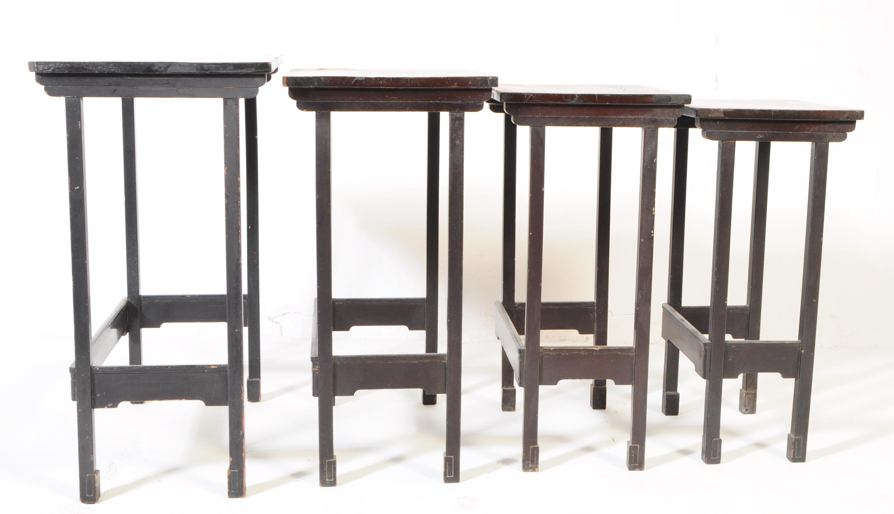 EARLY 20TH CENTURY JAPANESE SCENE NEST OF TABLES. - Image 3 of 5