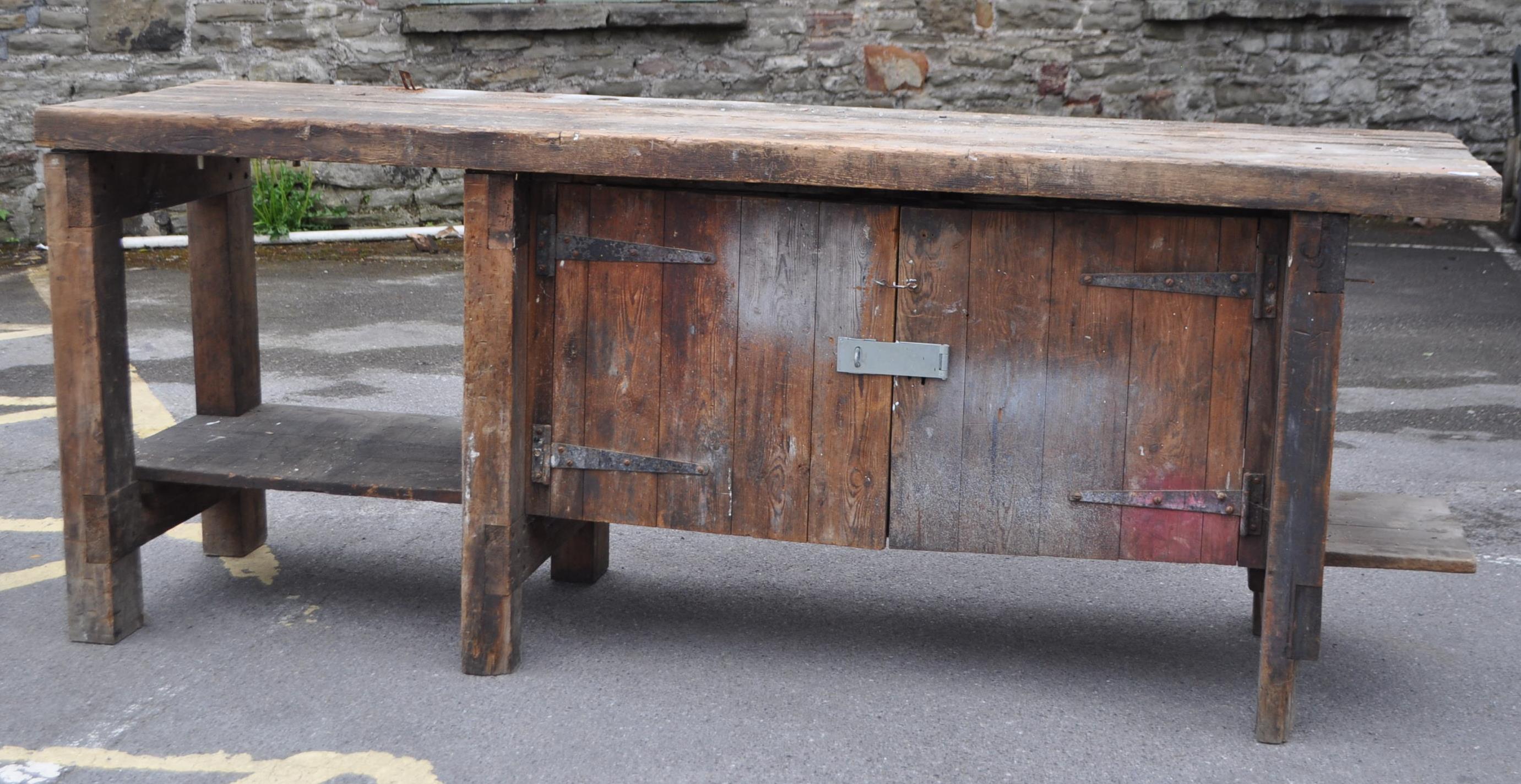 VINTAGE 20TH CENTURY LARGE INDUSTRIAL FACTORY GARAGE TABLE