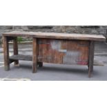 VINTAGE 20TH CENTURY LARGE INDUSTRIAL FACTORY GARAGE TABLE