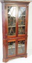 GEORGE IV 19TH CENTURY ASTRAGAL GLAZED CORNER CABINET