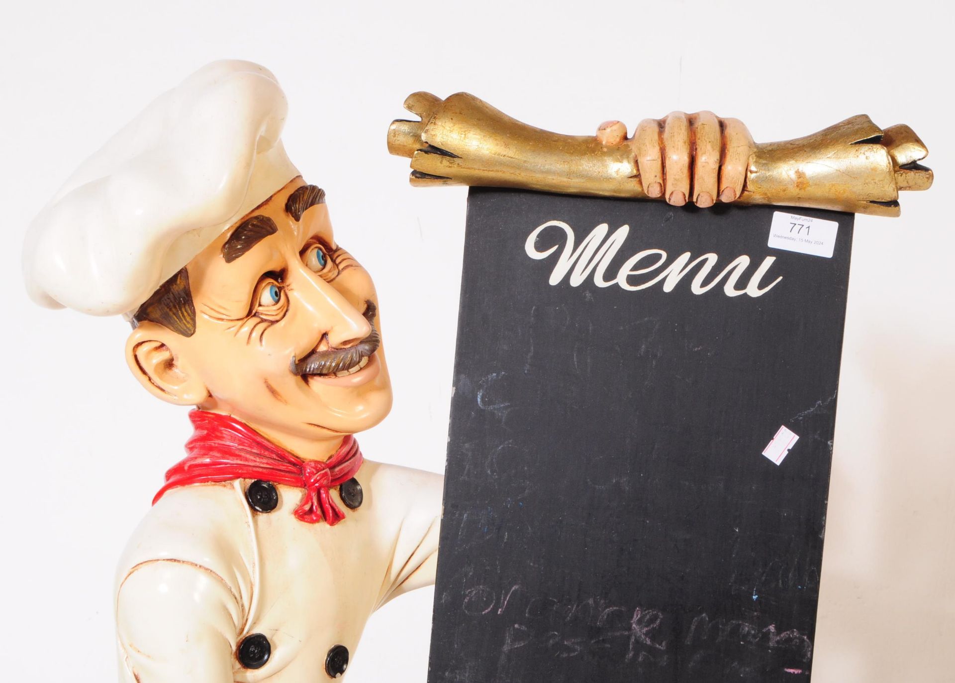 LARGE 20TH CENTURY FIBREGLASS CHEF STATUE - Image 2 of 4