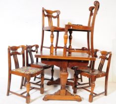 JACOBEAN REVIVAL OAK TABLE & CHAIRS