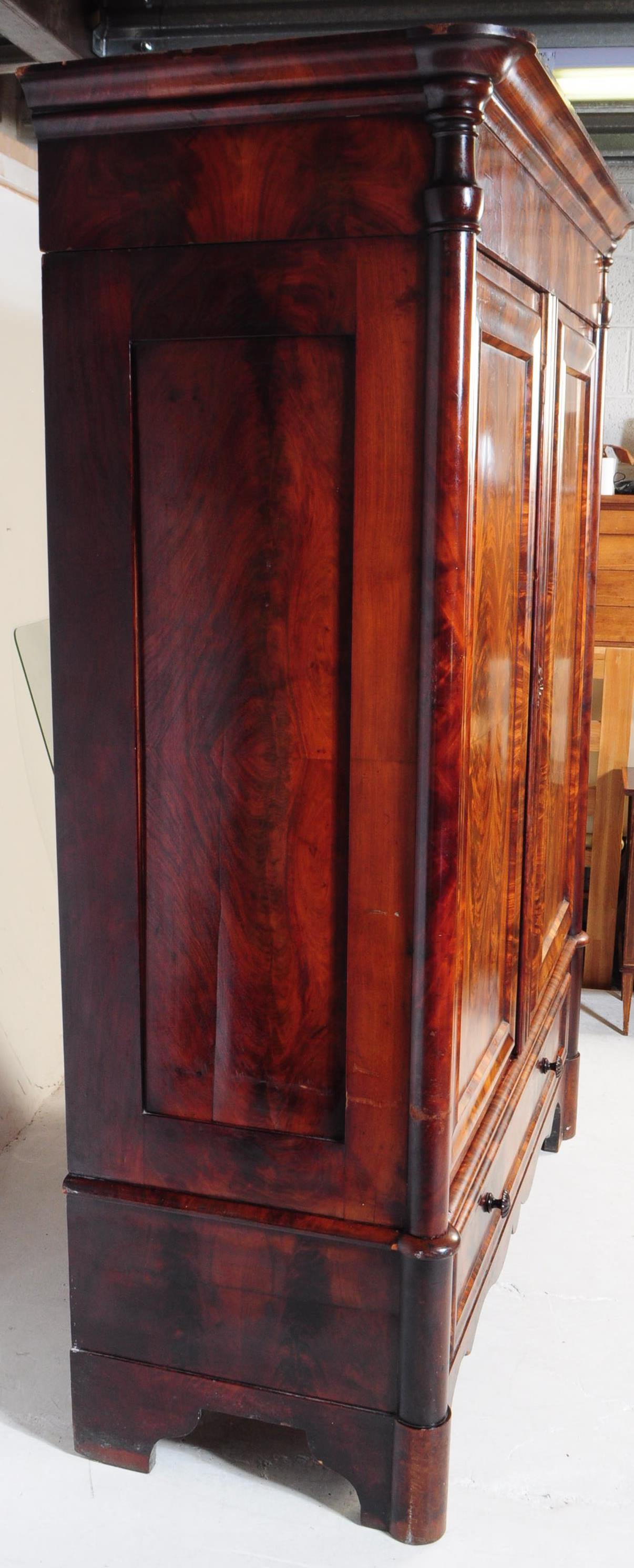 BIEDERMEIER FLAME MAHOGANY WARDROBE - Image 10 of 18