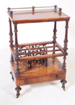 VICTORIAN 19TH CENTURY FIGURED WALNUT CANTERBURY