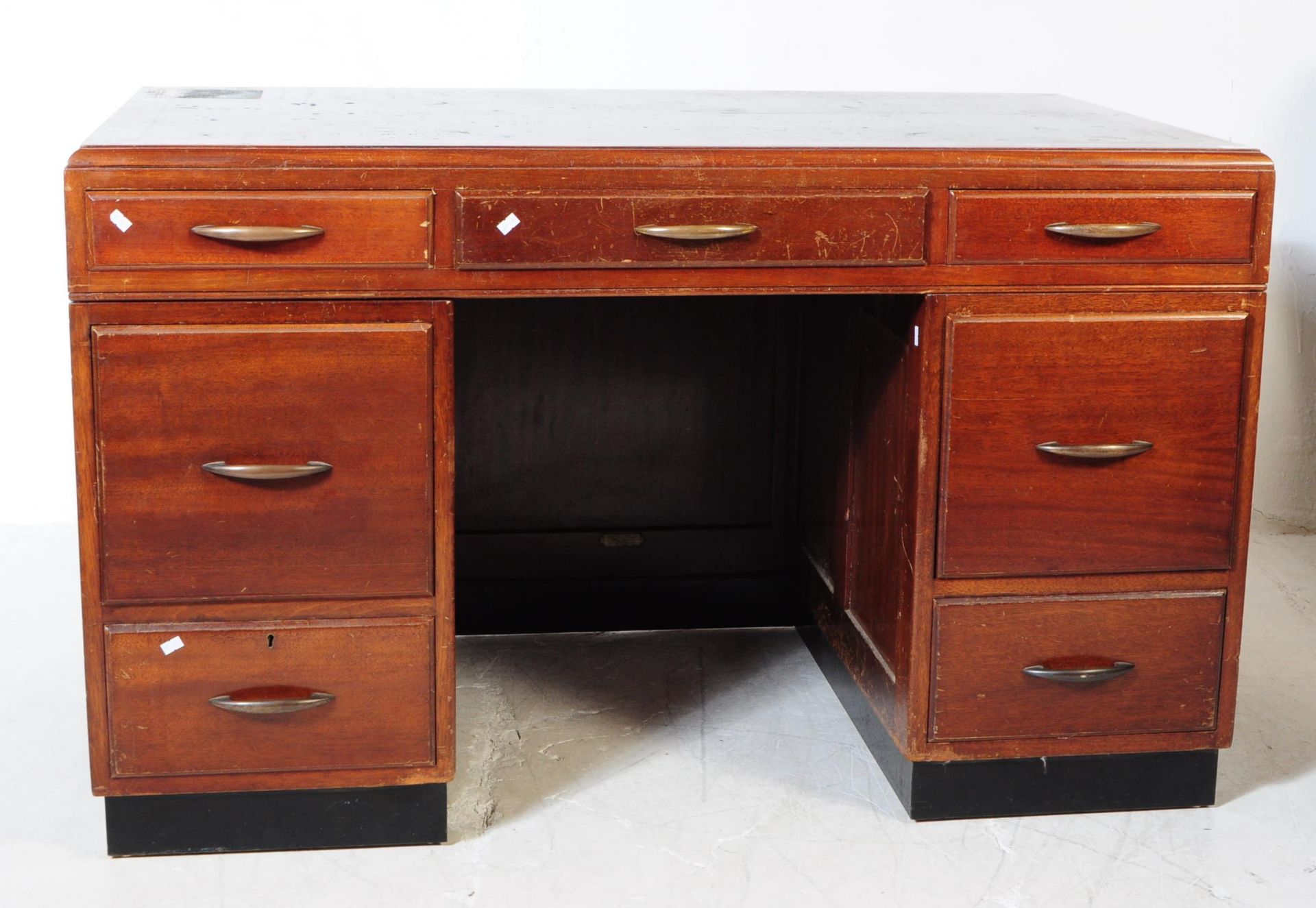 POST-WAR ART DECO MAHOGANY WRITING DESK