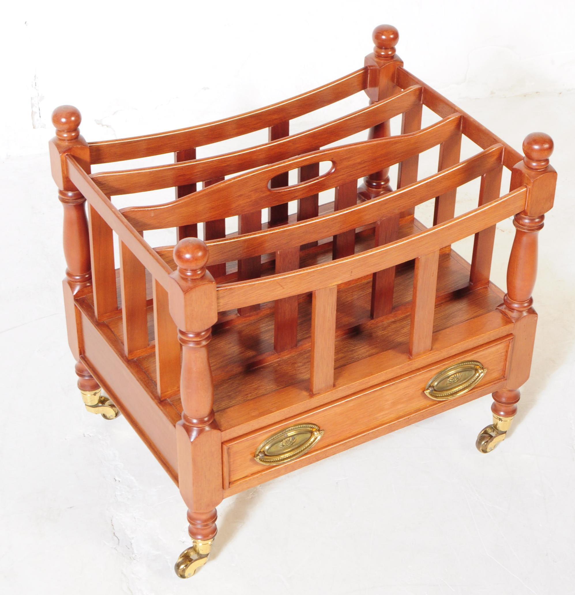 CANTERBURY STYLE MAGAZINE RACK WITH DRAWER - Image 2 of 4