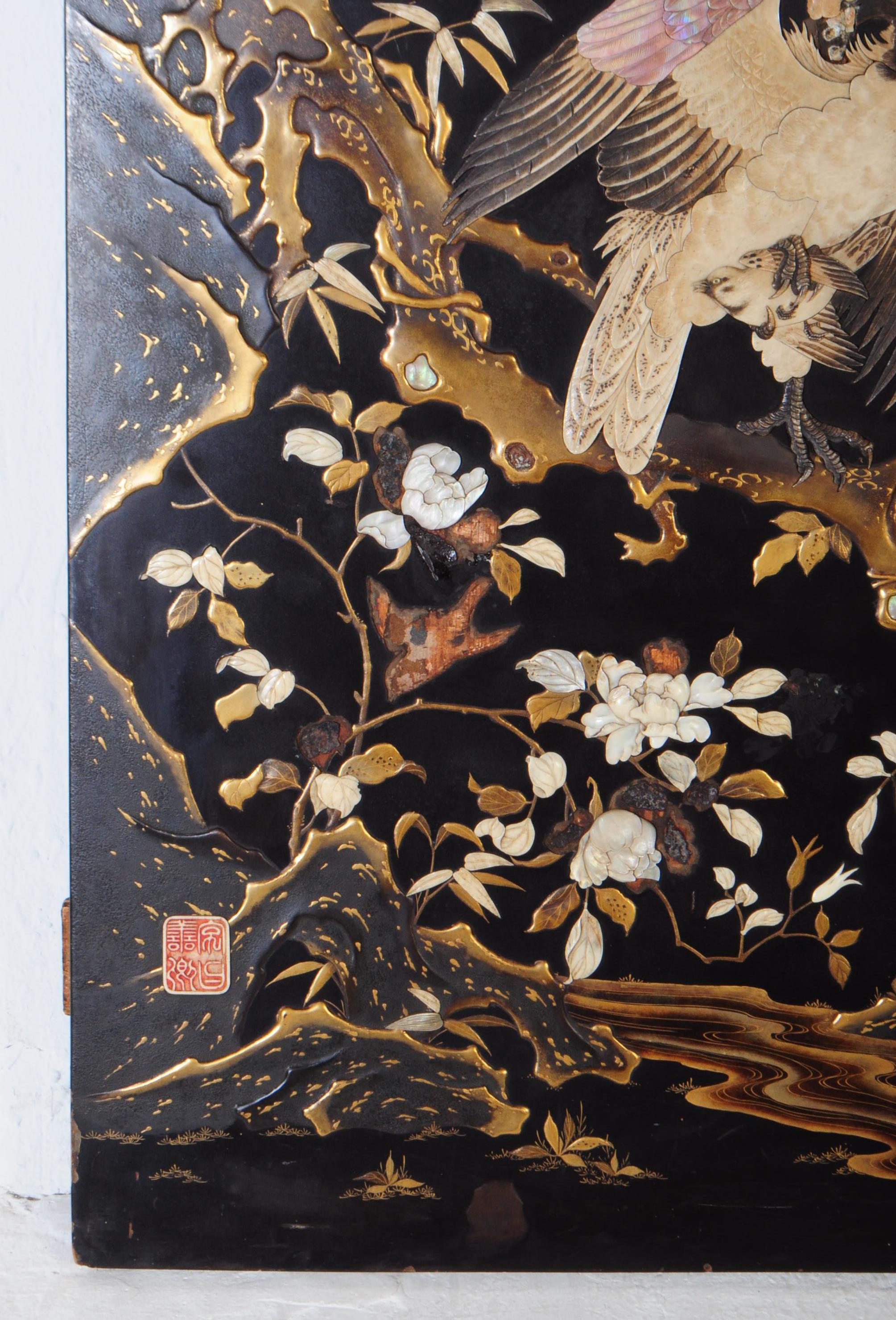 EARLY 20TH CENTURY 1920S DECORATIVE JAPANESE SHIBAYAMA PANEL - Image 4 of 6