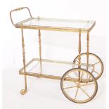 EARLY 20TH CENTURY FRENCH BRASS DRINKS TROLLEY