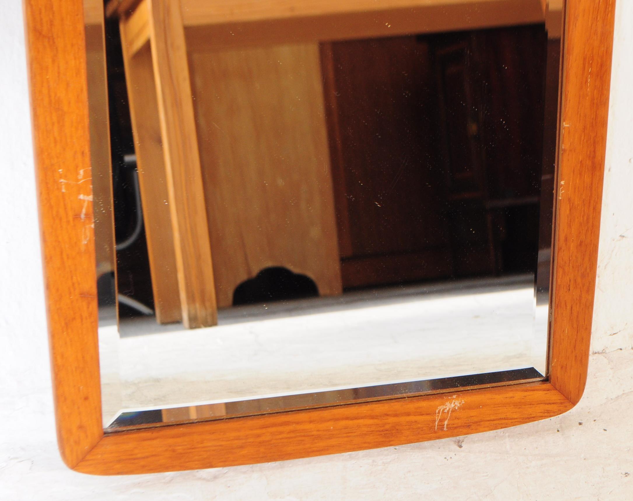 MID CENTURY ATOMIC TEAK WALL MIRROR - Image 3 of 4