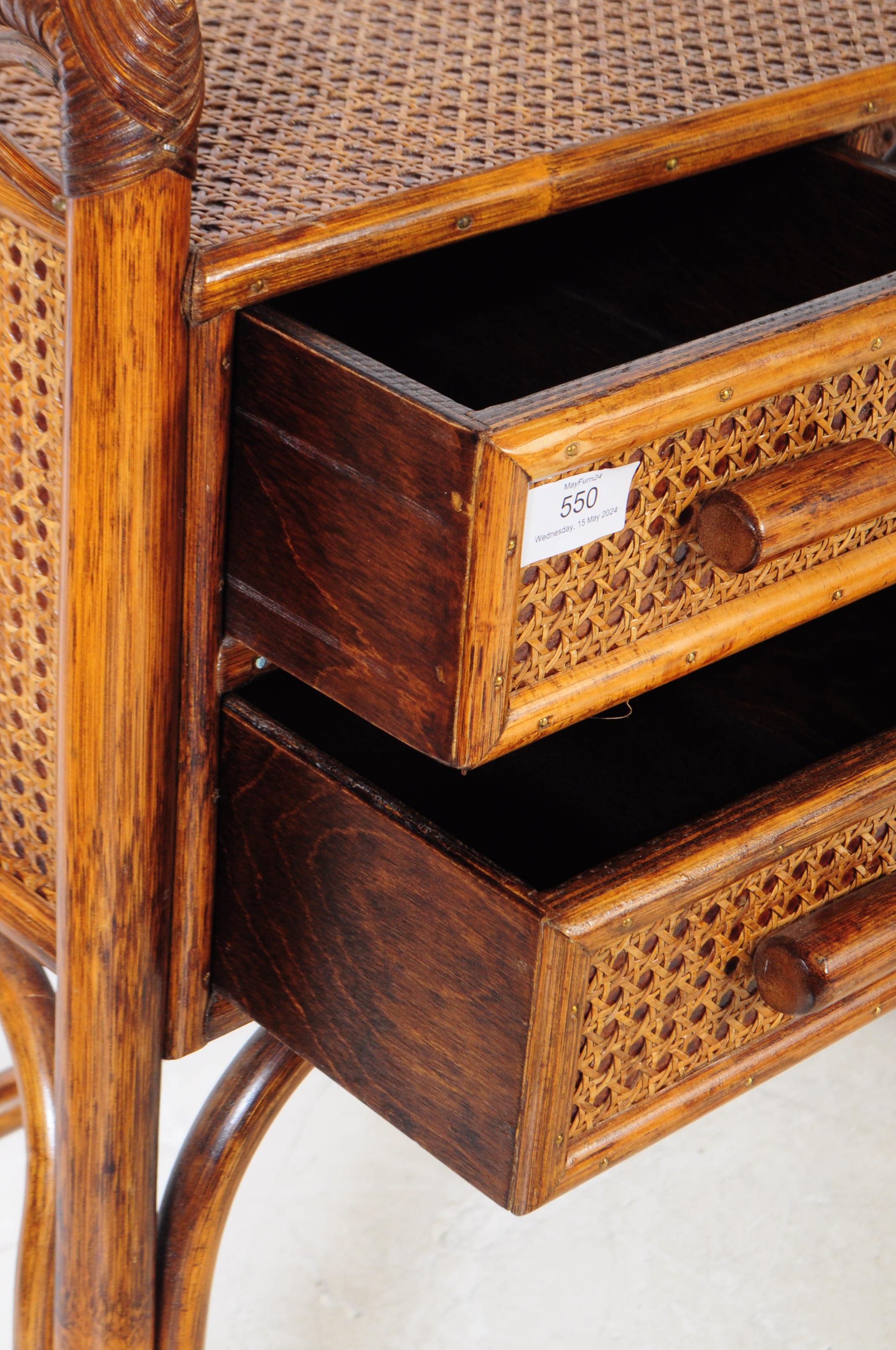 ANGRAVES OF LEICESTER - RETRO MID 20TH CENTURY RATTAN DESK - Image 4 of 6