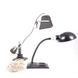 TWO 20TH CENTURY INDUSTRIAL MACHINISTS FACTORY DESK LAMPS