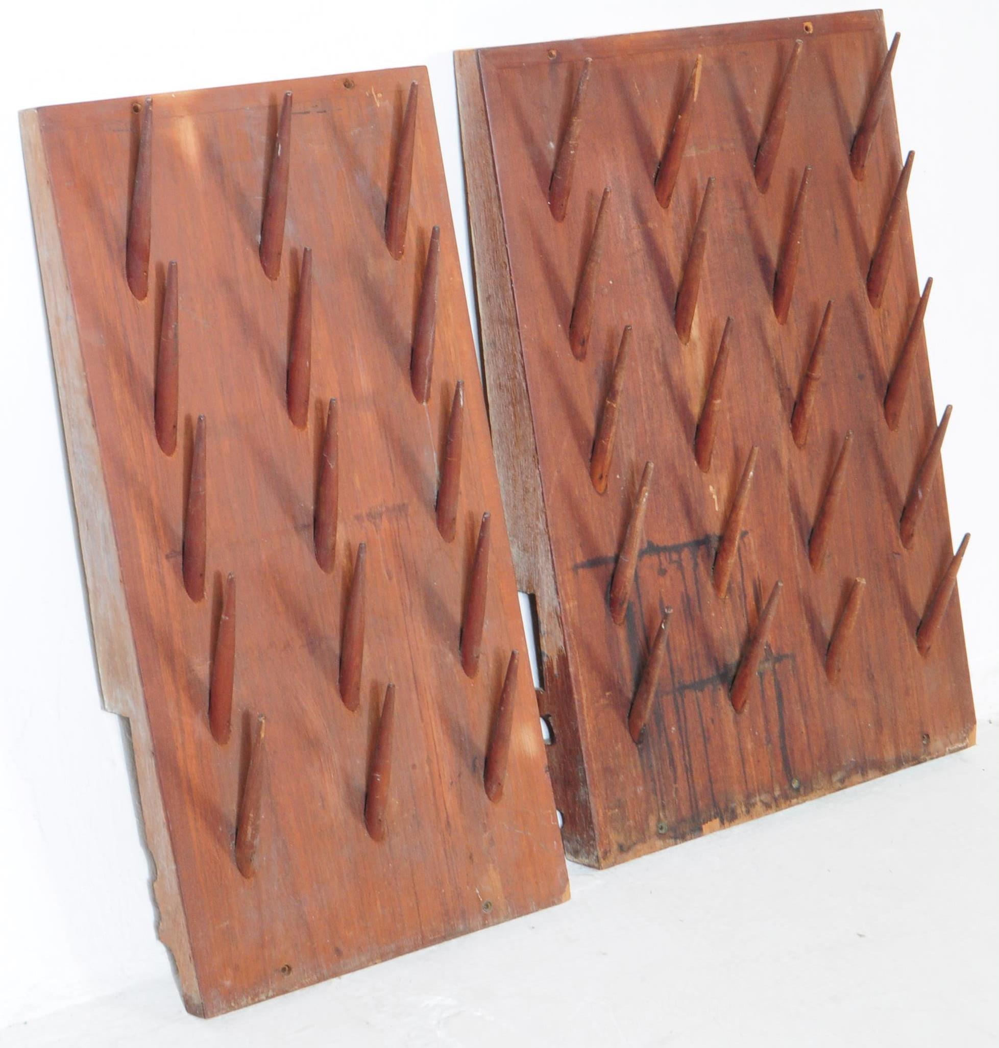 TWO VINTAGE 20TH CENTURY WOODEN PANEL BOOT DRYING WALL PANELS - Image 2 of 7