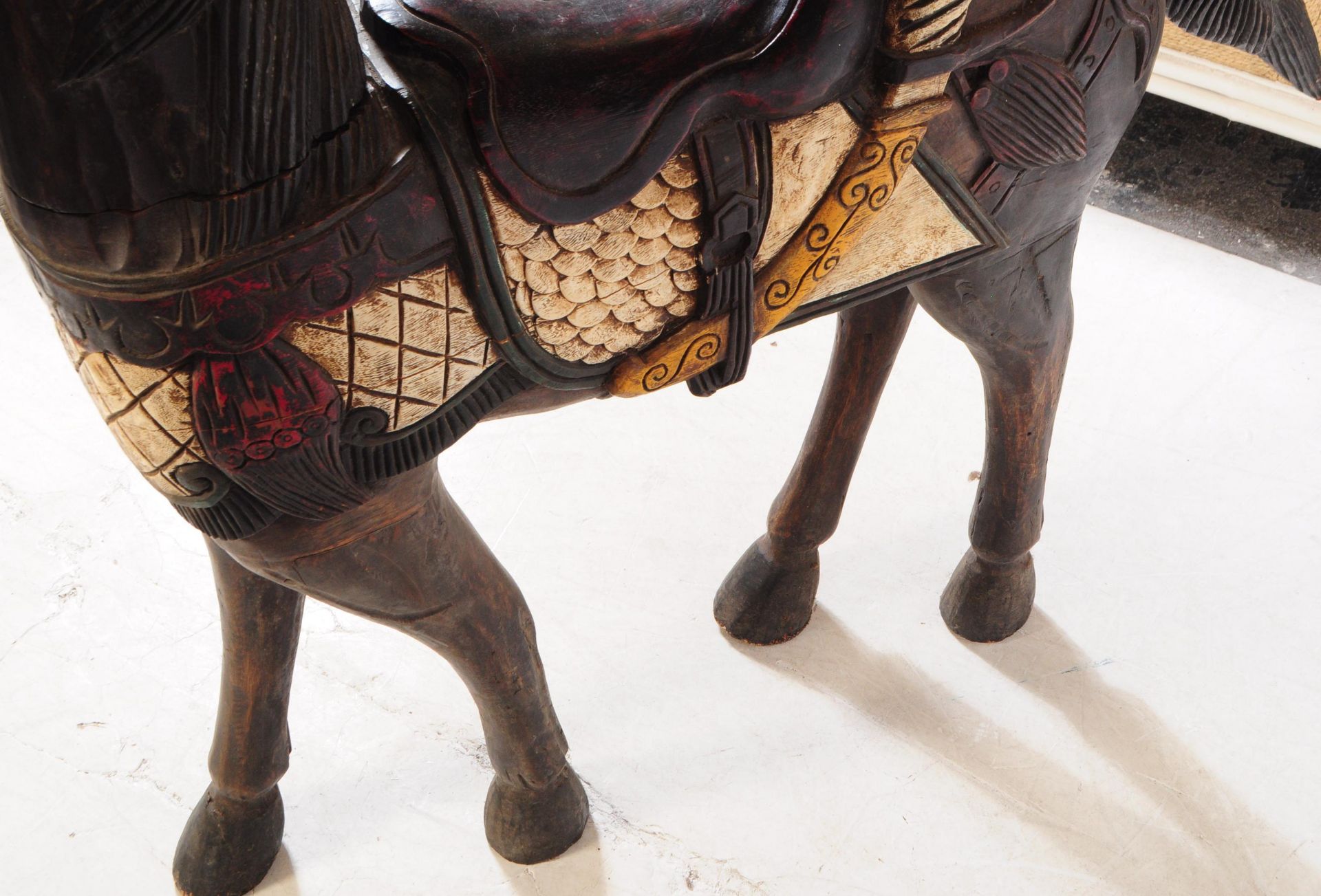 LARGE MID 20TH CENTURY GERMAN CAROUSEL CARVED WOOD HORSE - Image 3 of 4
