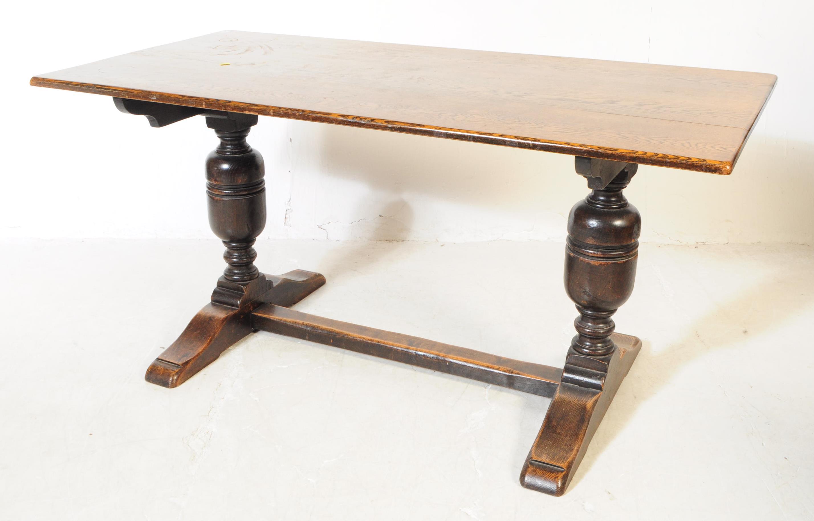 JACOBEAN REVIVAL OAK DINING TABLE & CHAIRS - Image 2 of 7