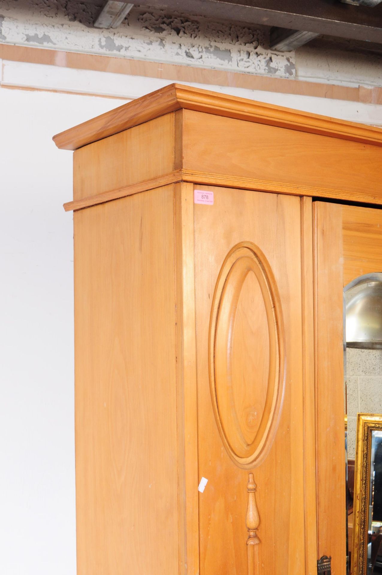 EDWARDIAN SATIN WALNUT WARDROBE - Image 3 of 6