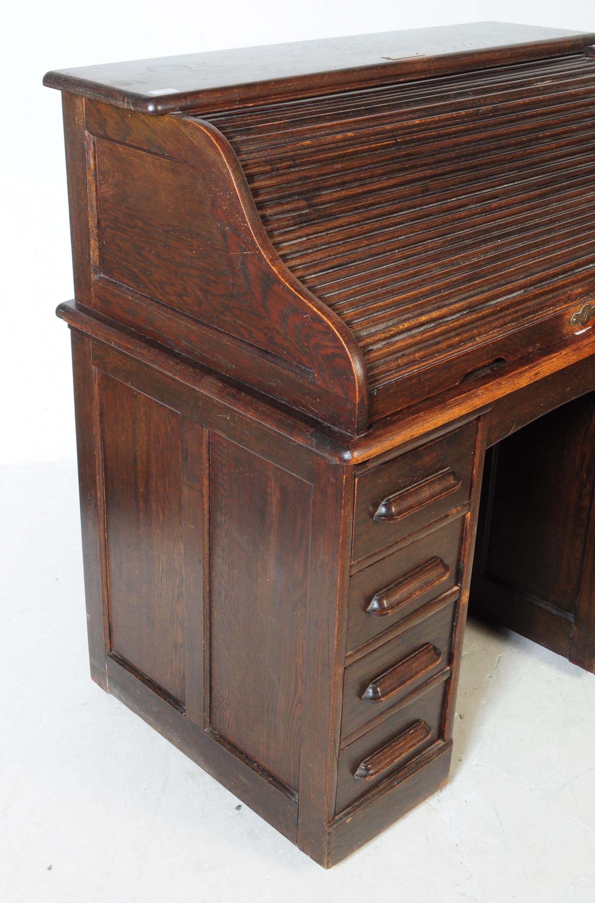 EARLY 20TH CENTURY ART DECO ROLL TOP WRITING DESK - Image 2 of 5