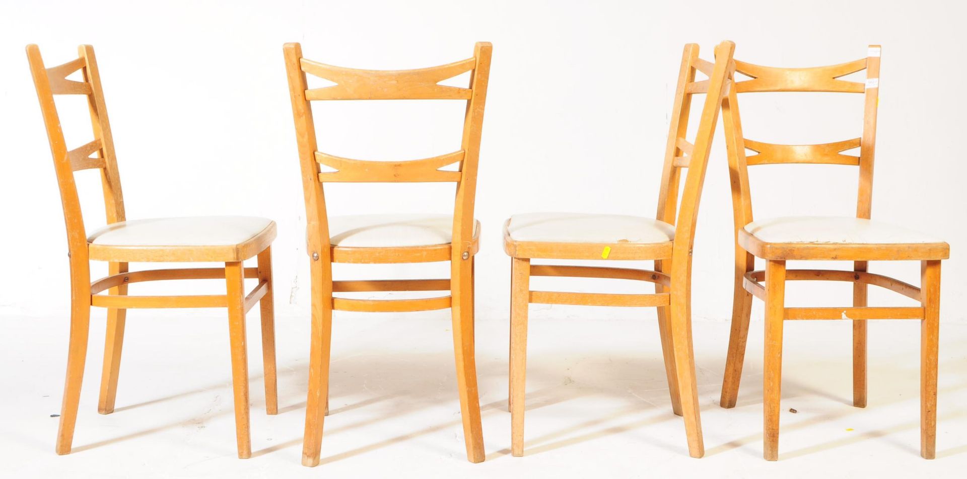 BRITISH MODERN DESIGN - SET OF FOUR VINTAGE KITCHEN CHAIRS