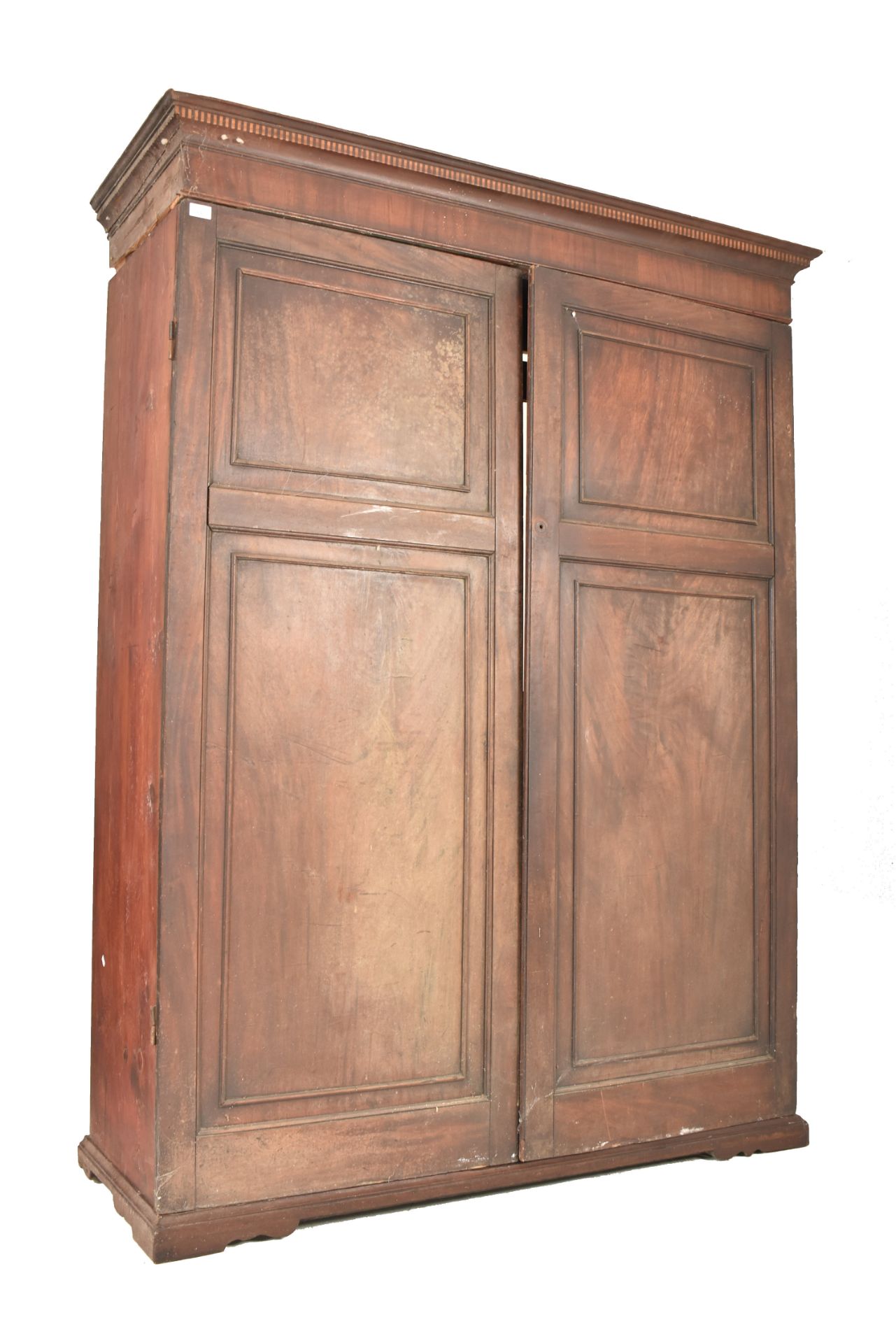 LARGE EARLY 19TH CENTURY GEORGE III DOUBLE WARDROBE