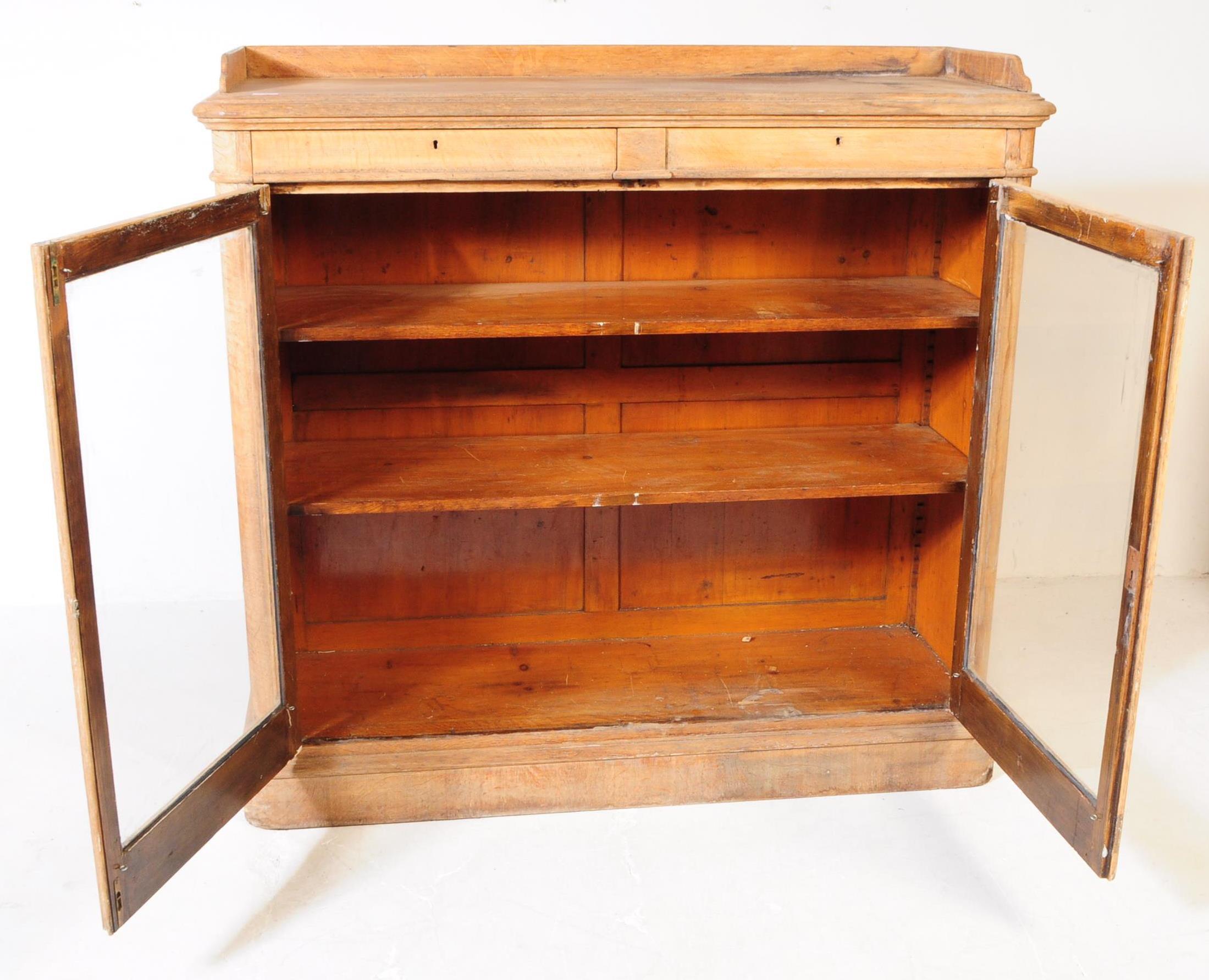 VICTORIAN PINE GLAZED LIBRARY BOOKCASE - Image 2 of 7