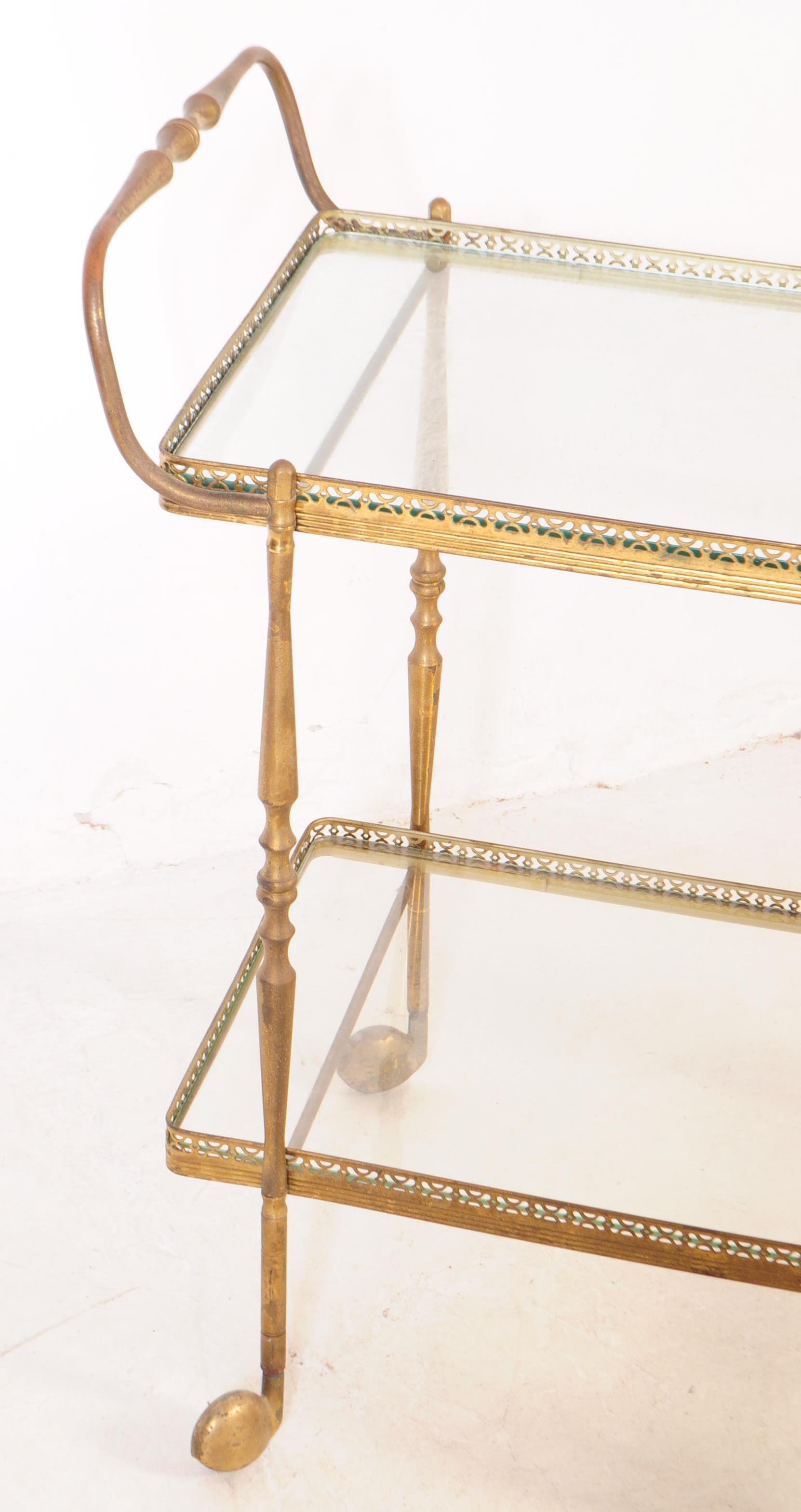EARLY 20TH CENTURY FRENCH BRASS DRINKS TROLLEY - Image 3 of 4