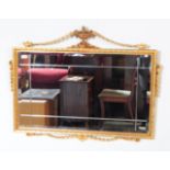 20TH CENTURY FRENCH STYLE GILT FRAMED OVERMANTLE MIRROR