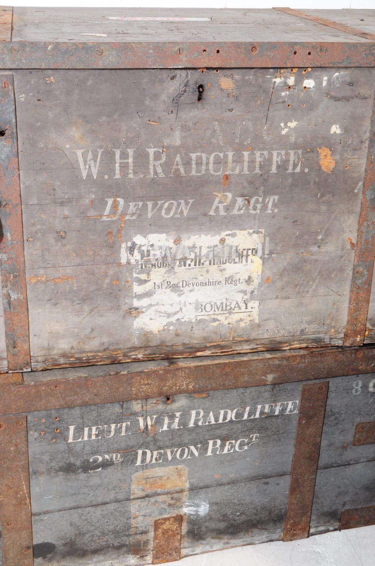 THREE MID 20TH CENTURY MILITARY TRANSPORT LUGGAGE CRATES - Image 3 of 8
