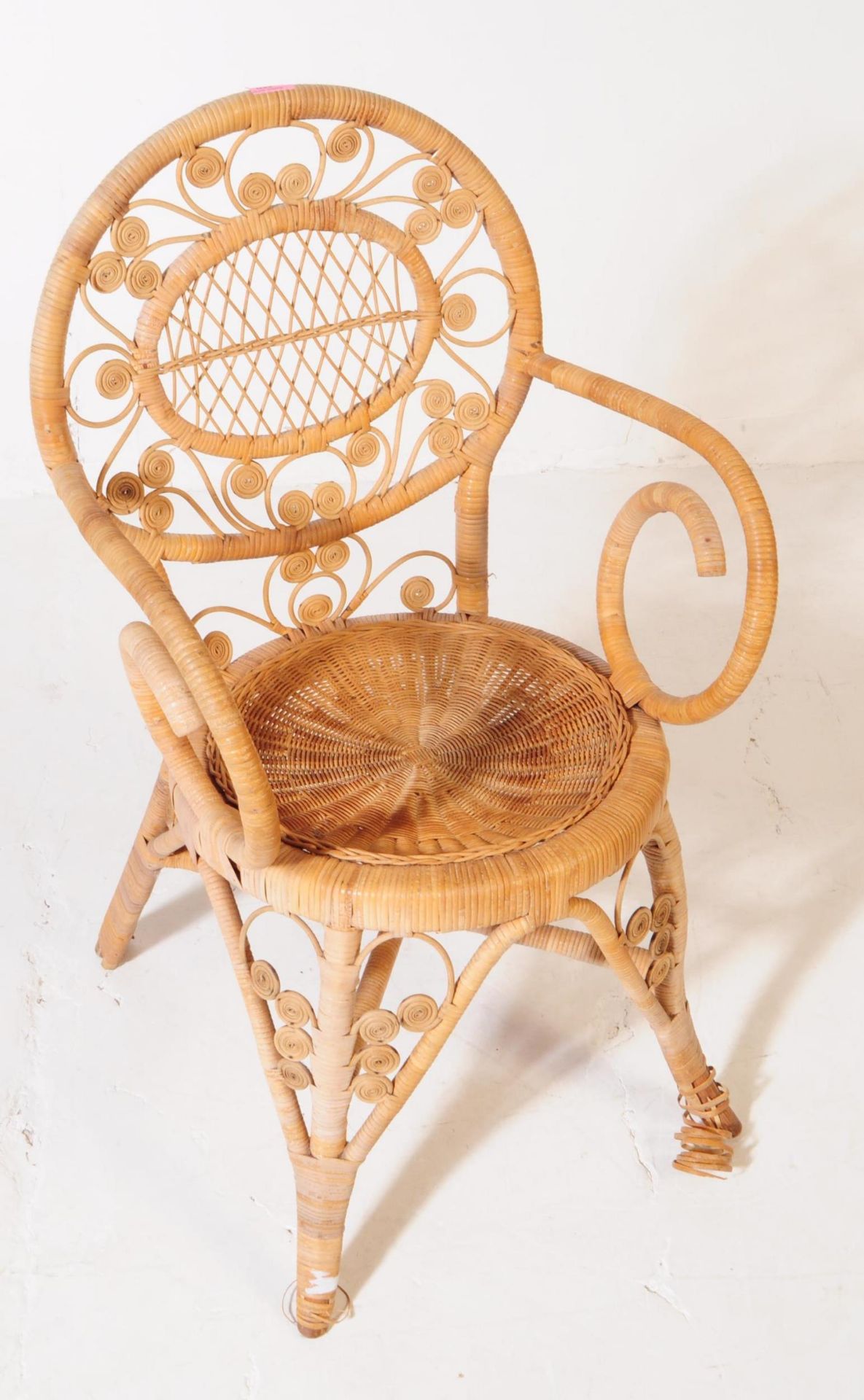 MID CENTURY WICKER & BAMBOO ARMCHAIR - Image 2 of 6