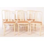 THONET MANNER - SIX BENTWOOD & RATTAN DINING CHAIRS