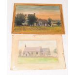 OBED HODGES - TWO EARLY 20TH CENTURY WATERCOLOUR PAINTINGS