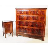 EDWARDIAN MAHOGANY CHEST OF DRAWERS W/ BEDSIDE TABLE