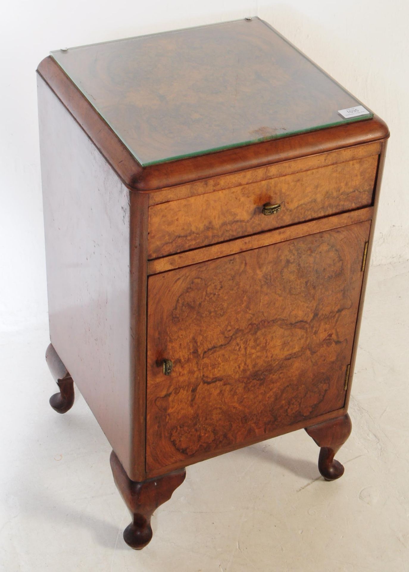 1930S ART DECO BURR WALNUT BEDSIDE - Image 2 of 7