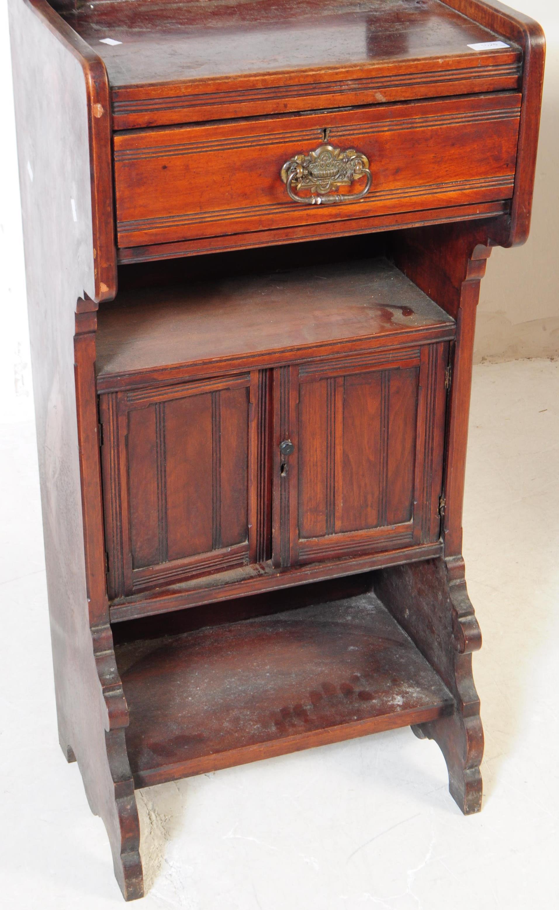 EDWARDIAN MAHOGANY WASHSTAND WITH MIRROR TOP - Image 3 of 8