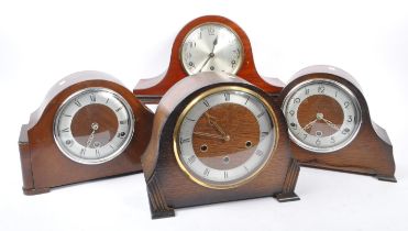 COLLECTION OF FOUR ART DECO MANTEL CLOCKS